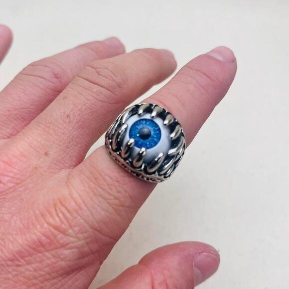Y2k grunge silver eye ring - Picture 2 of 7
